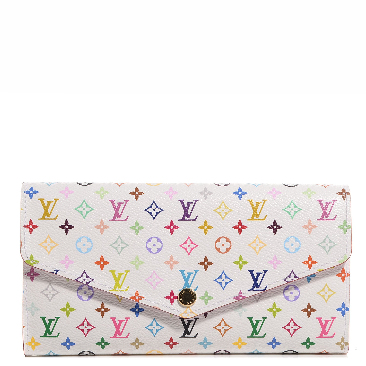 Louis Vuitton Monogram Multicolor Sarah Wallet NM White Litchi 1 of 8