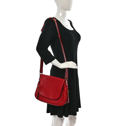 Tom Ford Grained Calfskin Medium Jennifer Crossbody Red 2 of 11
