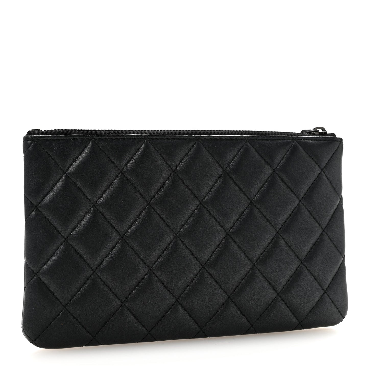 Pearly Lambskin Quilted Cosmetic Case So Black