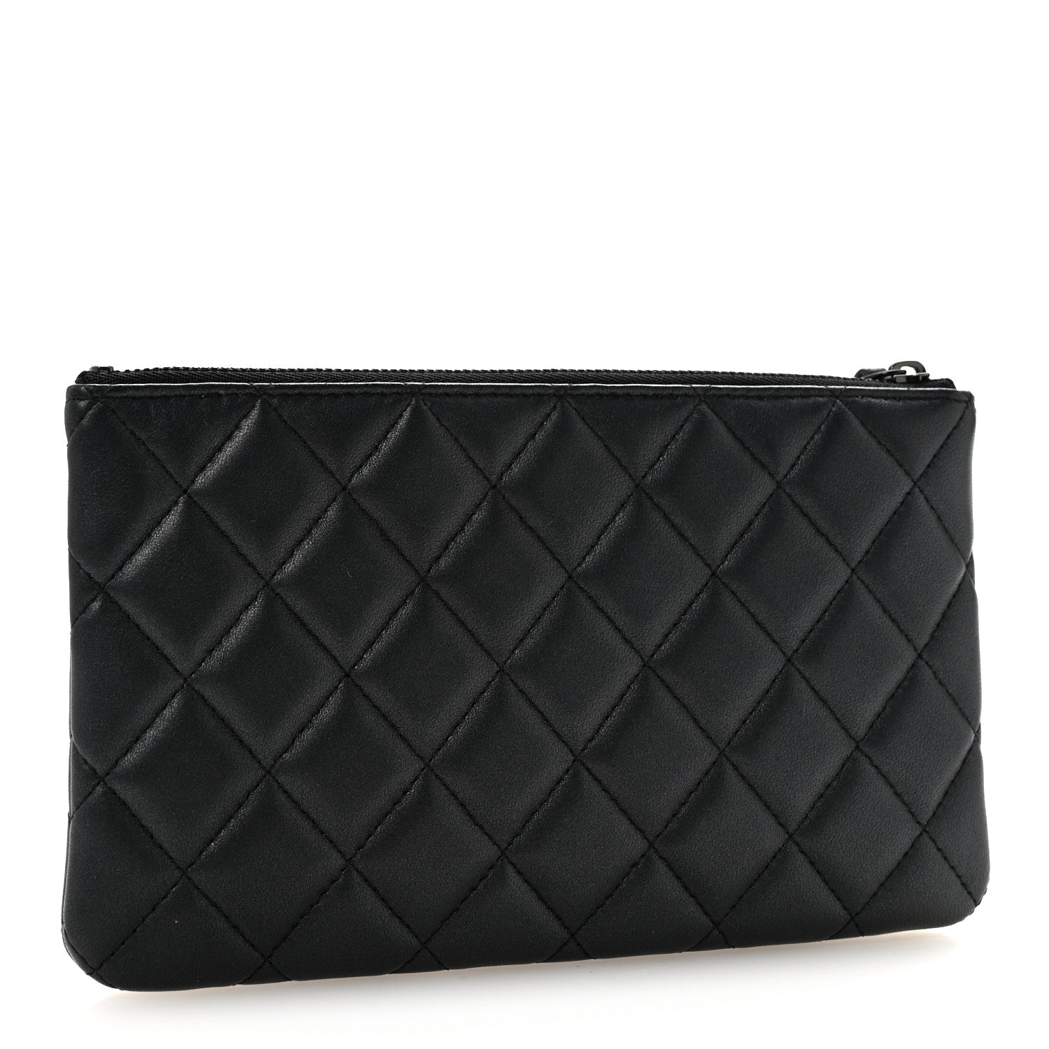 Chanel Pearly Lambskin Quilted Cosmetic Case So Black 3 of 7