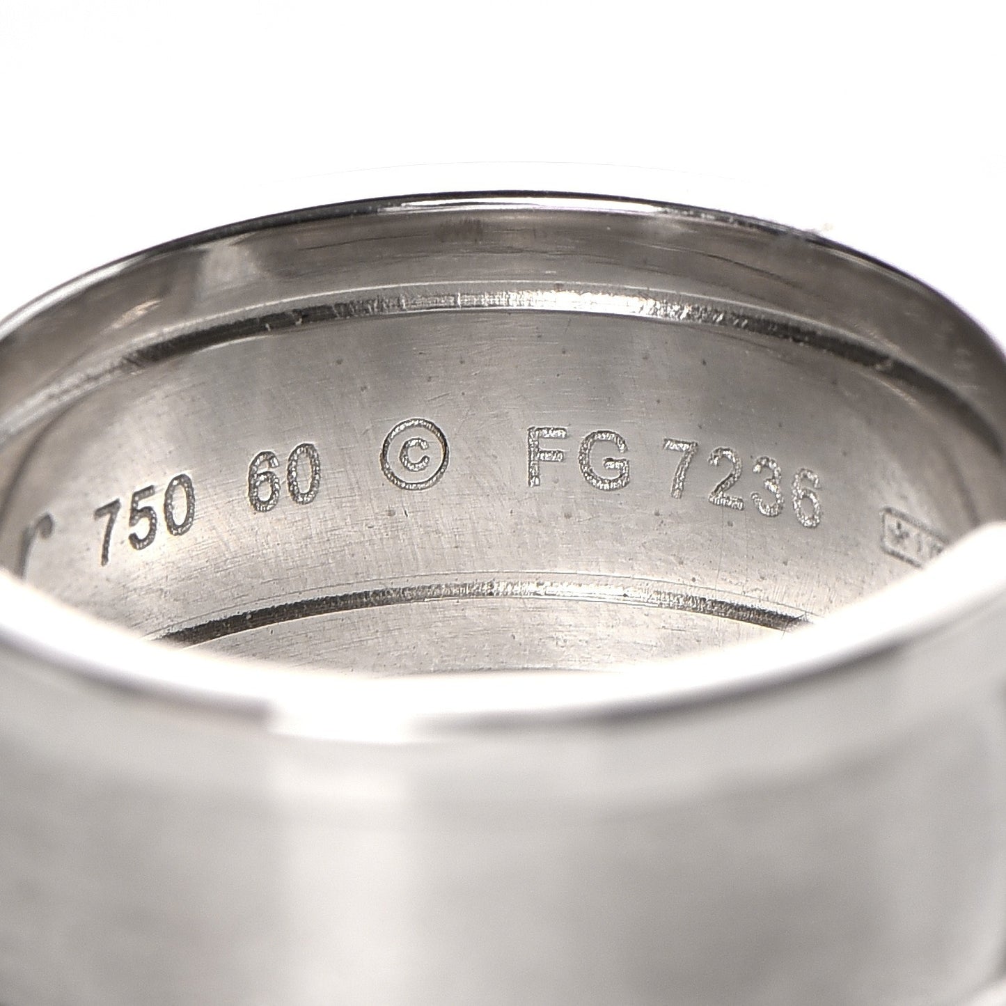 18K White Gold 10mm Logo De Ring 60 9.5