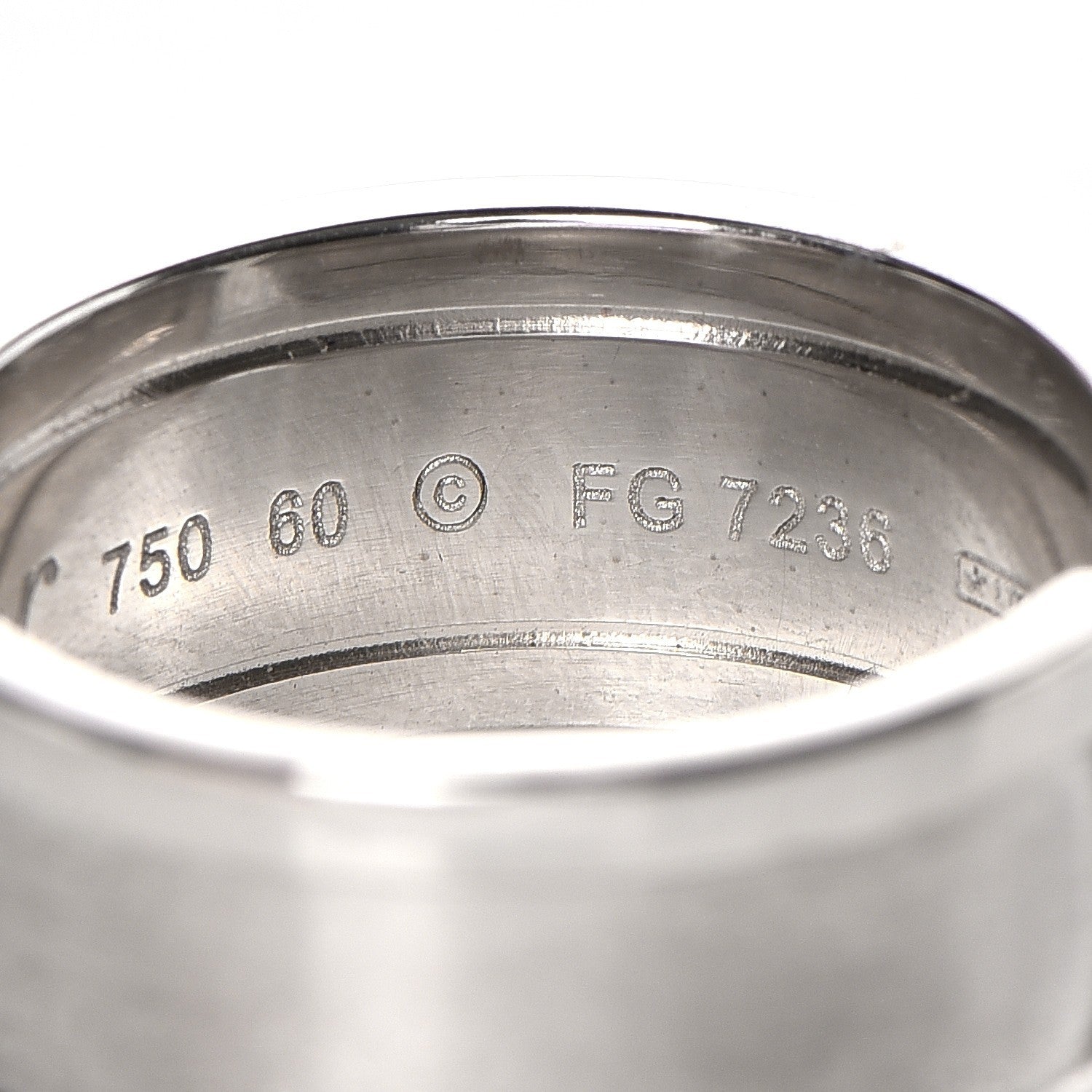 Cartier 18K White Gold 10mm Logo De Ring 60 9.5 4 of 4