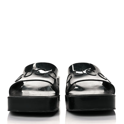 Gucci Rubber Gucci Logo Womens Platform 20/60mm Slide Sandals 36 Black 4 of 24