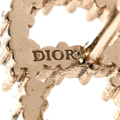 Christian Dior Strass Crystal CD Earrings Gold 4 of 5