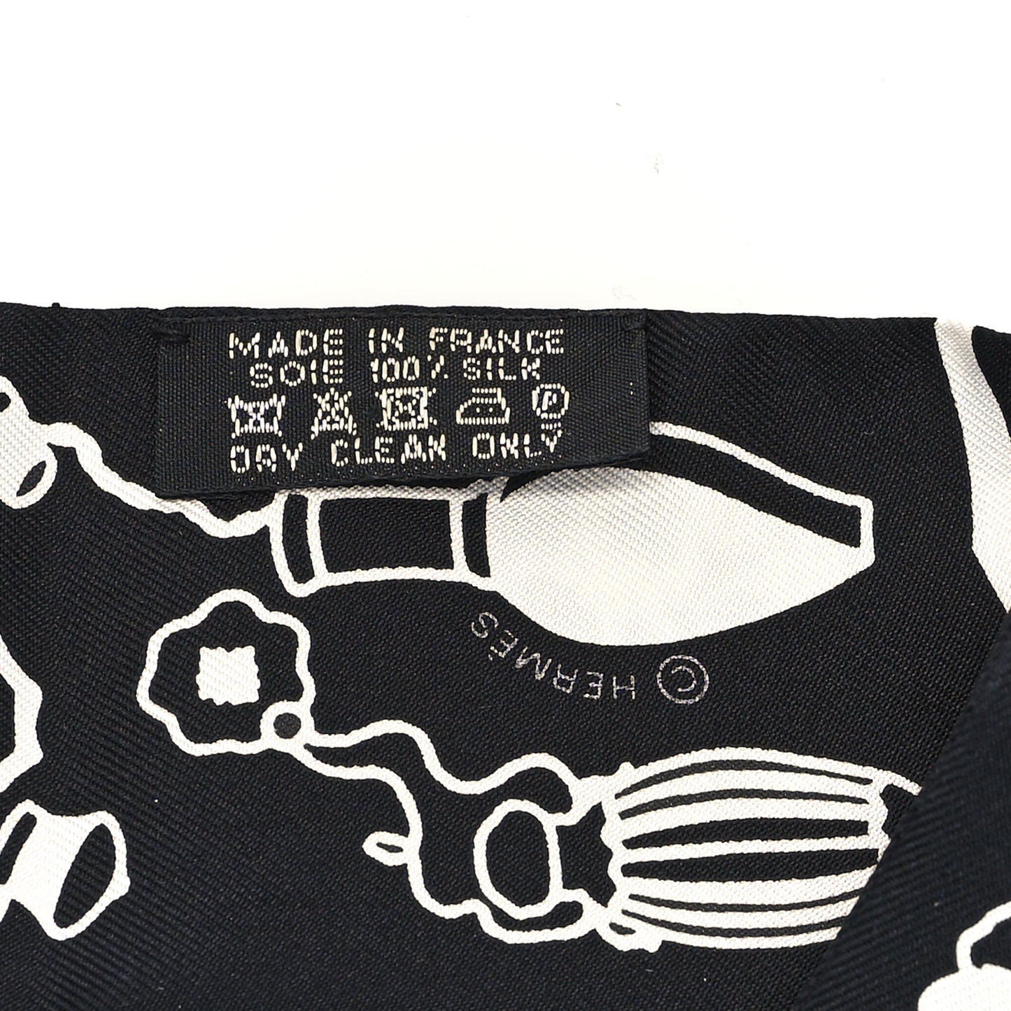Silk Les Flacons Bandana Twilly Prune Black White