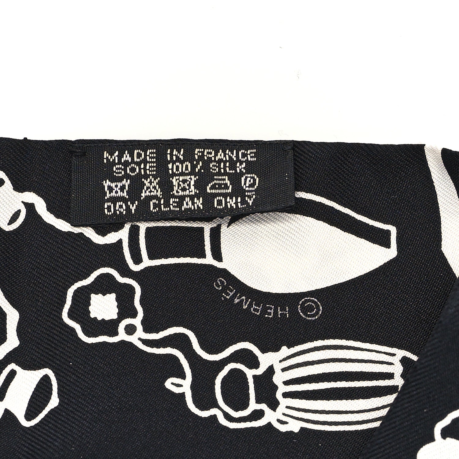 Hermes Silk Les Flacons Bandana Twilly Prune Black White 3 of 3