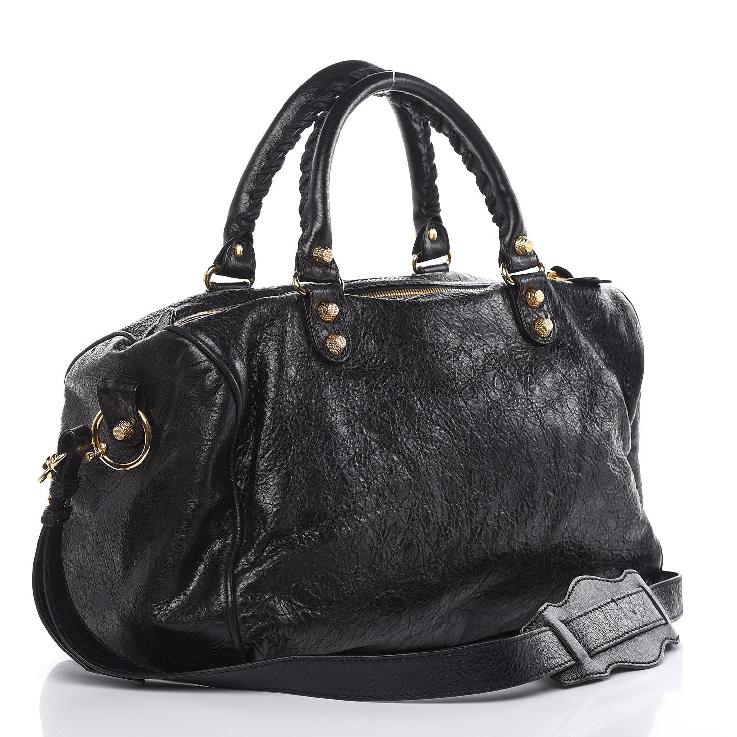 Balenciaga Agneau Giant 12 Gold Hardware Boston Black 3 of 9