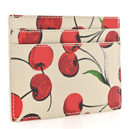 Saint Laurent Calfskin Monogram Cherry Credit Card Case 3 of 9