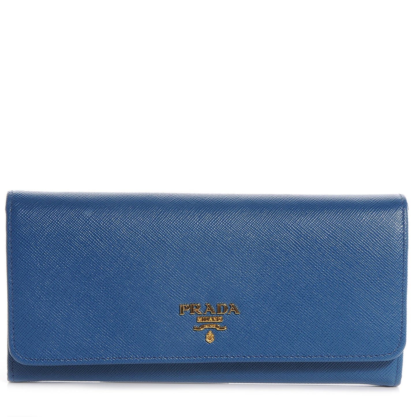 Saffiano Metal Continental Flap Wallet Cobalto