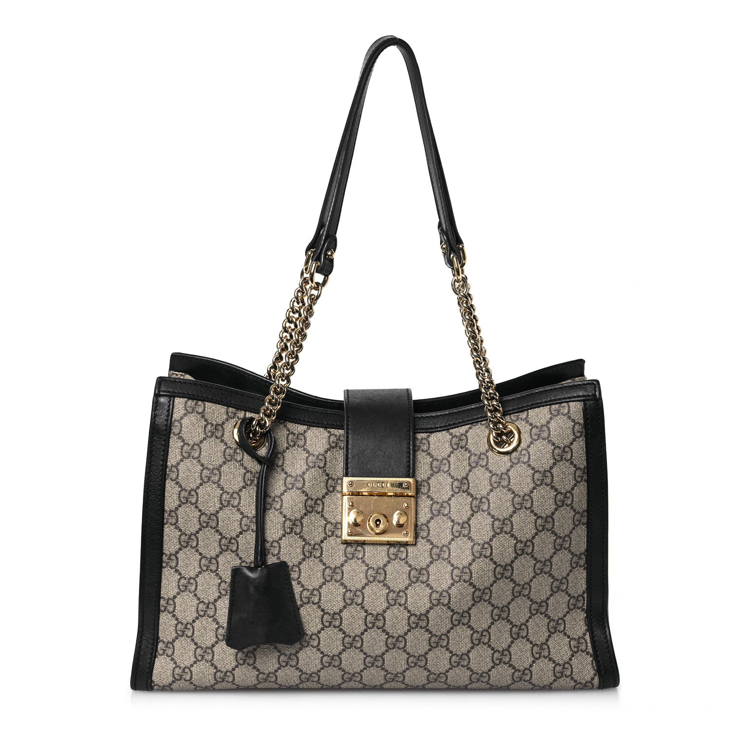 Gucci GG Supreme Monogram Medium Padlock Tote Black 1 of 20