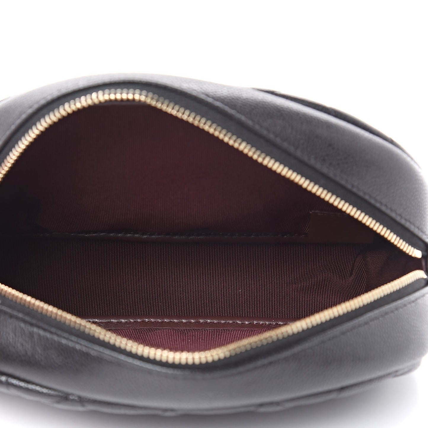 Caviar Quilted Double Zip Pouch Black
