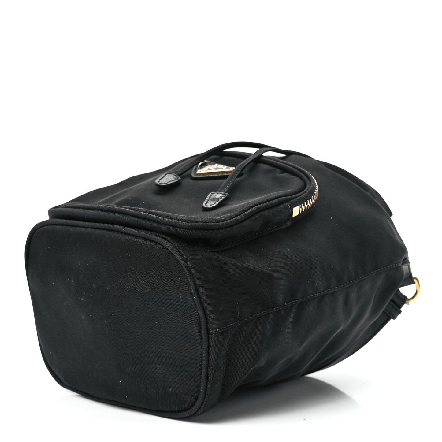 Saffiano Tessuto Nylon Mini Bucket Crossbody Bag Black