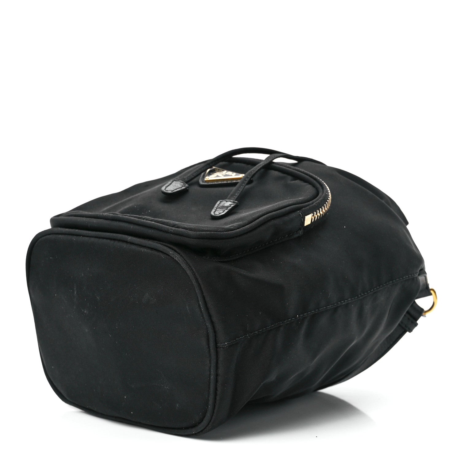 Prada Saffiano Tessuto Nylon Mini Bucket Crossbody Bag Black 9 of 13