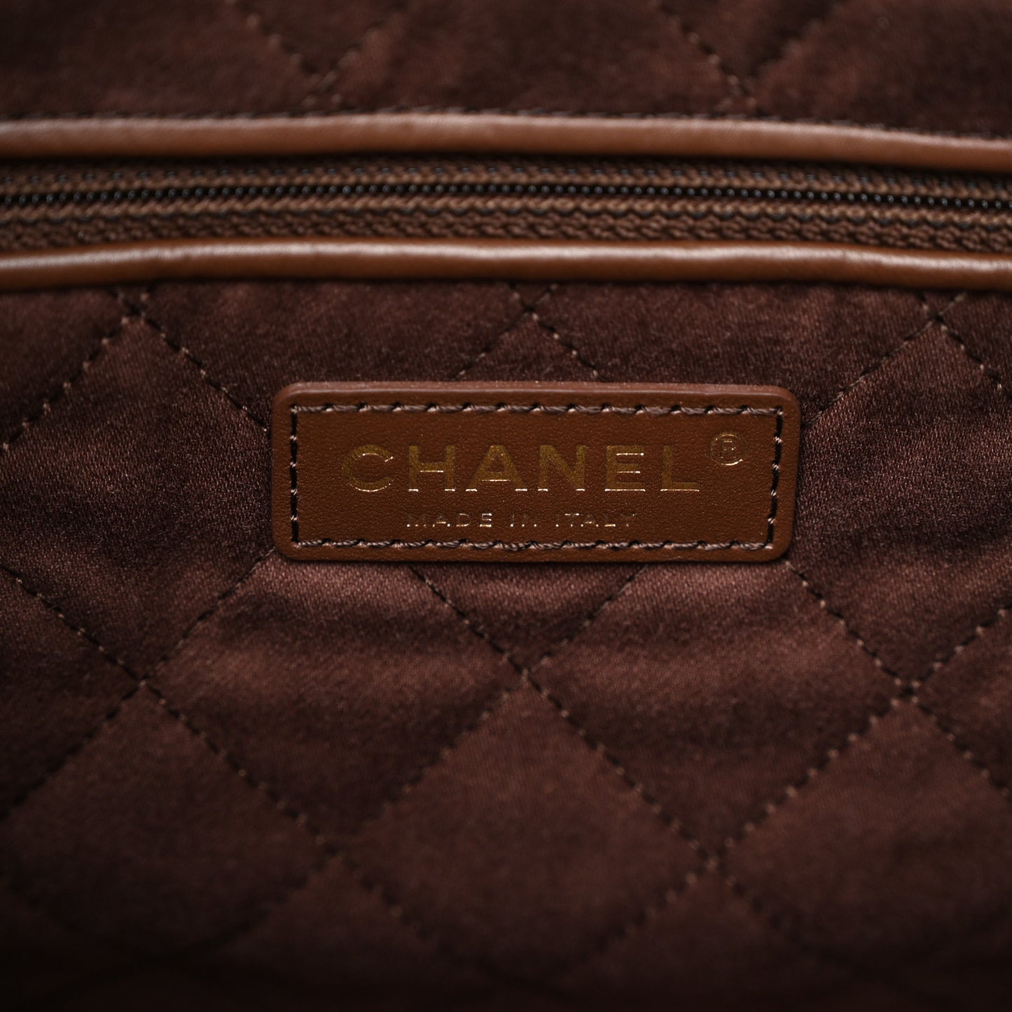 Shiny Calfskin Quilted Small Chanel 22 Dark Brown
