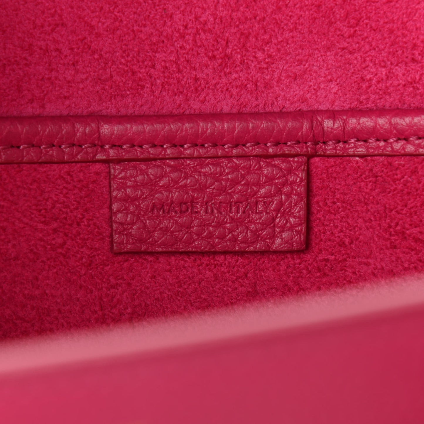 Drummed Calfskin Nano Luggage Fuchsia