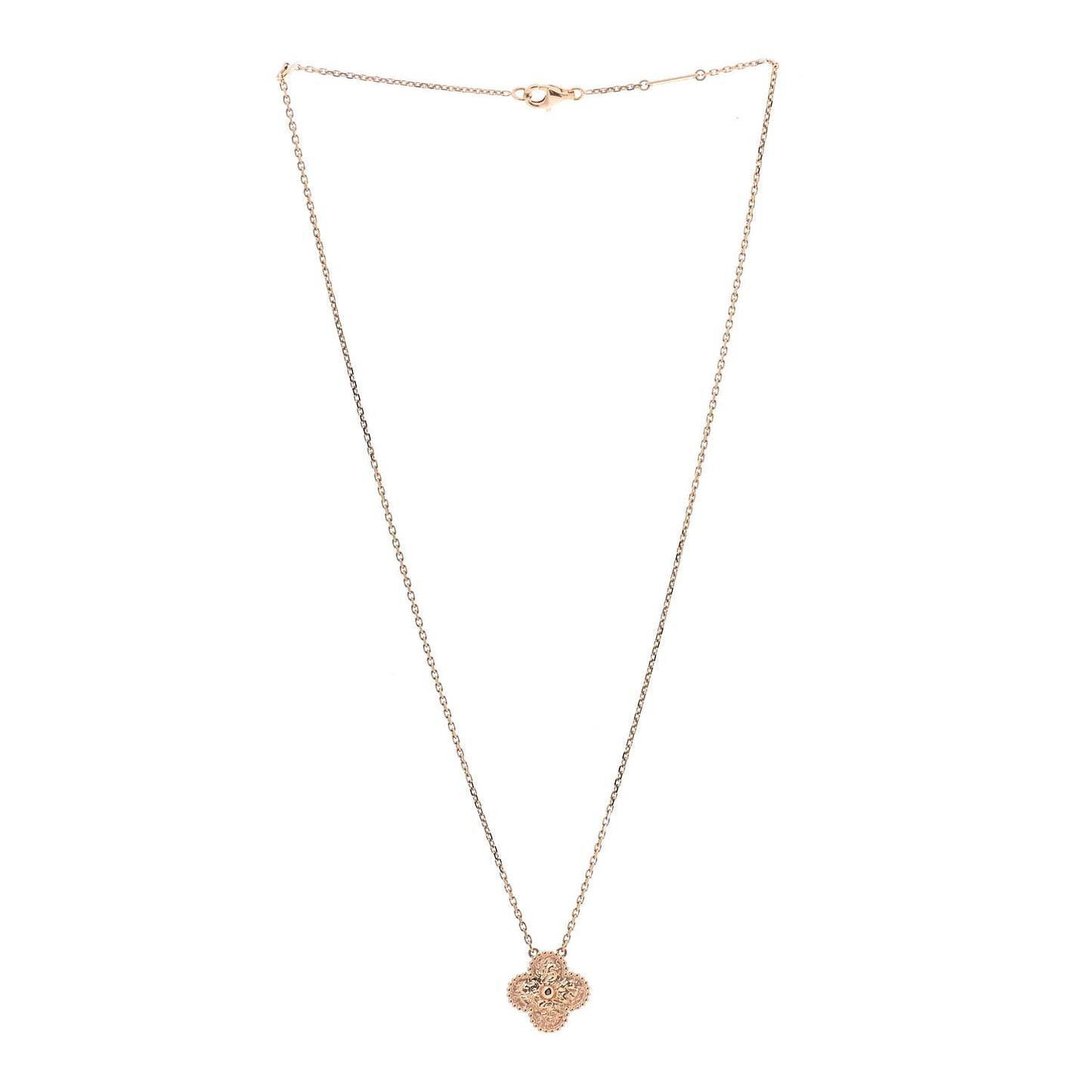 18K Rose Gold Vintage Alhambra Pendant Necklace