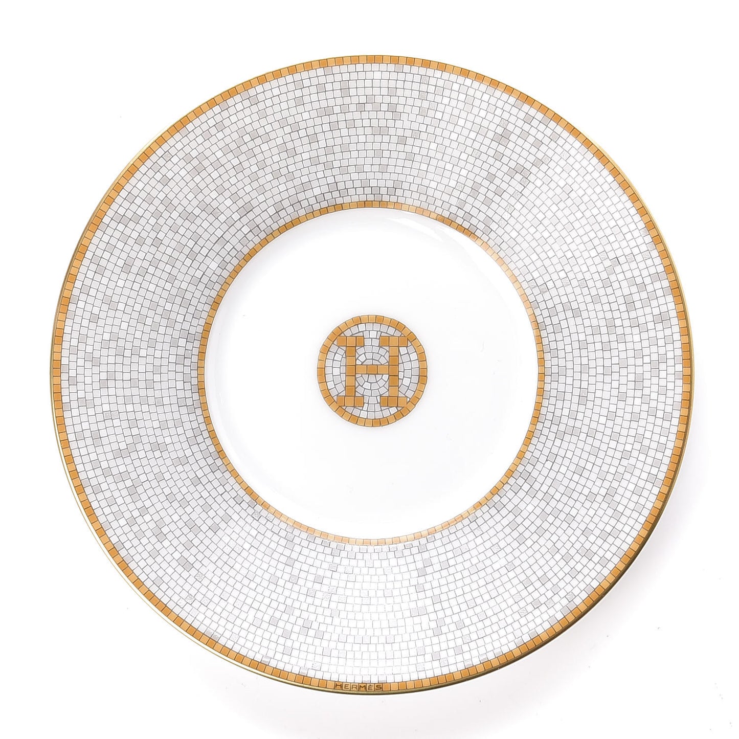 Porcelain Mosaique Au 24 Gold Platine Tea Cup and Saucer Set of 2