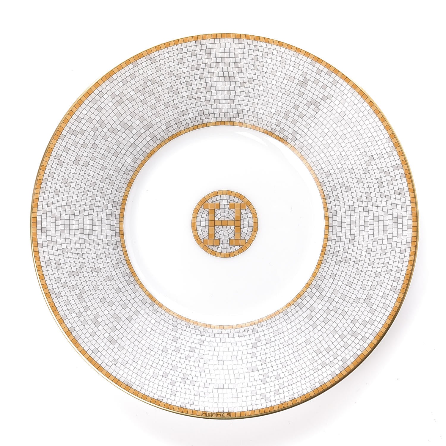 Hermes Porcelain Mosaique Au 24 Gold Platine Tea Cup and Saucer Set of 2 9 of 13