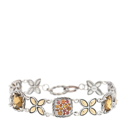John Hardy Sterling Silver 18K Yellow Gold Citrine Garnet Batu Kawung Bracelet 1 of 3