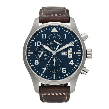 IWC Stainless Steel Calfskin 43mm Pilot "Le Petit Prince" Chronograph Automatic Watch Blue IW377706 1 of 6