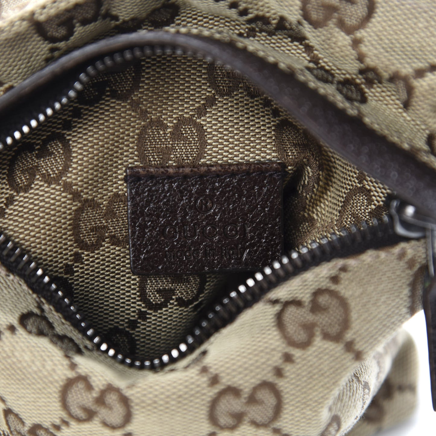 GG Monogram Web Double Pocket Belt Bag Dark Brown