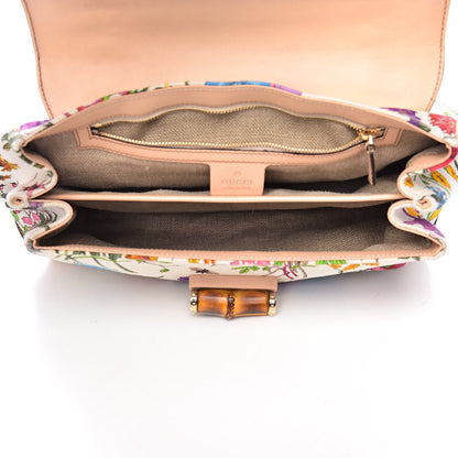 Gucci Floral Flora Canvas Bamboo Top Handle Bag 5 of 14