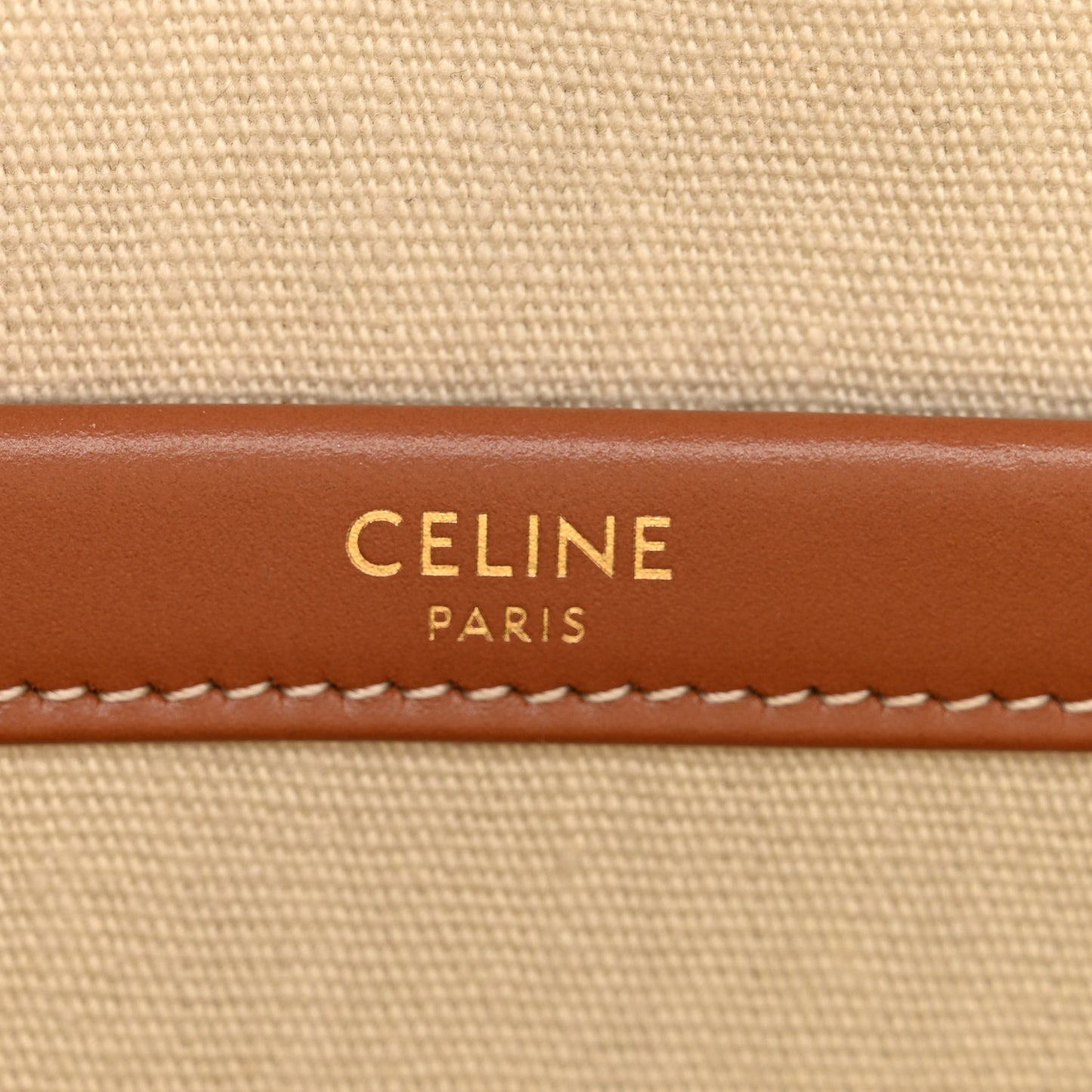 Canvas Calfskin Triomphe Print Small Cabas Thais White
