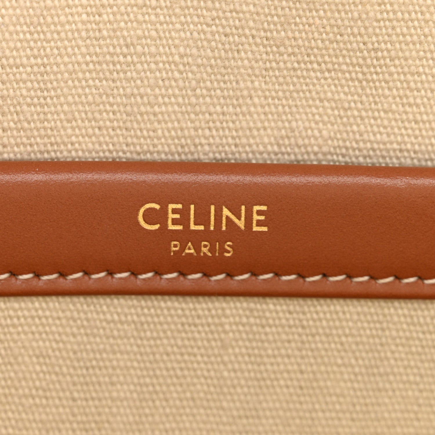 Celine Canvas Calfskin Triomphe Print Small Cabas Thais White 6 of 11