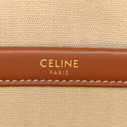 Celine Canvas Calfskin Triomphe Print Small Cabas Thais White 6 of 11