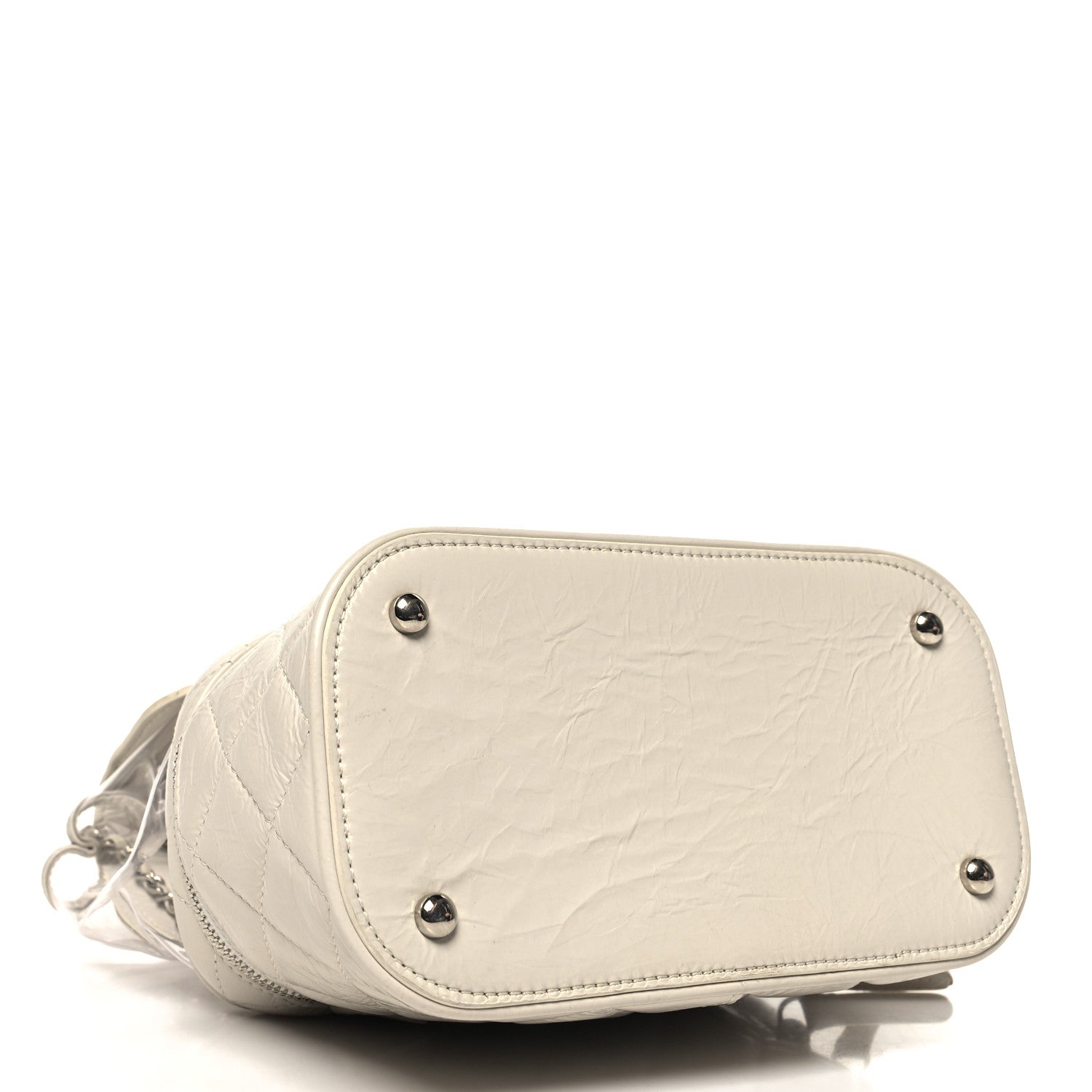Chanel Crumpled Calfskin PVC Quilted Flap White 4 of 11