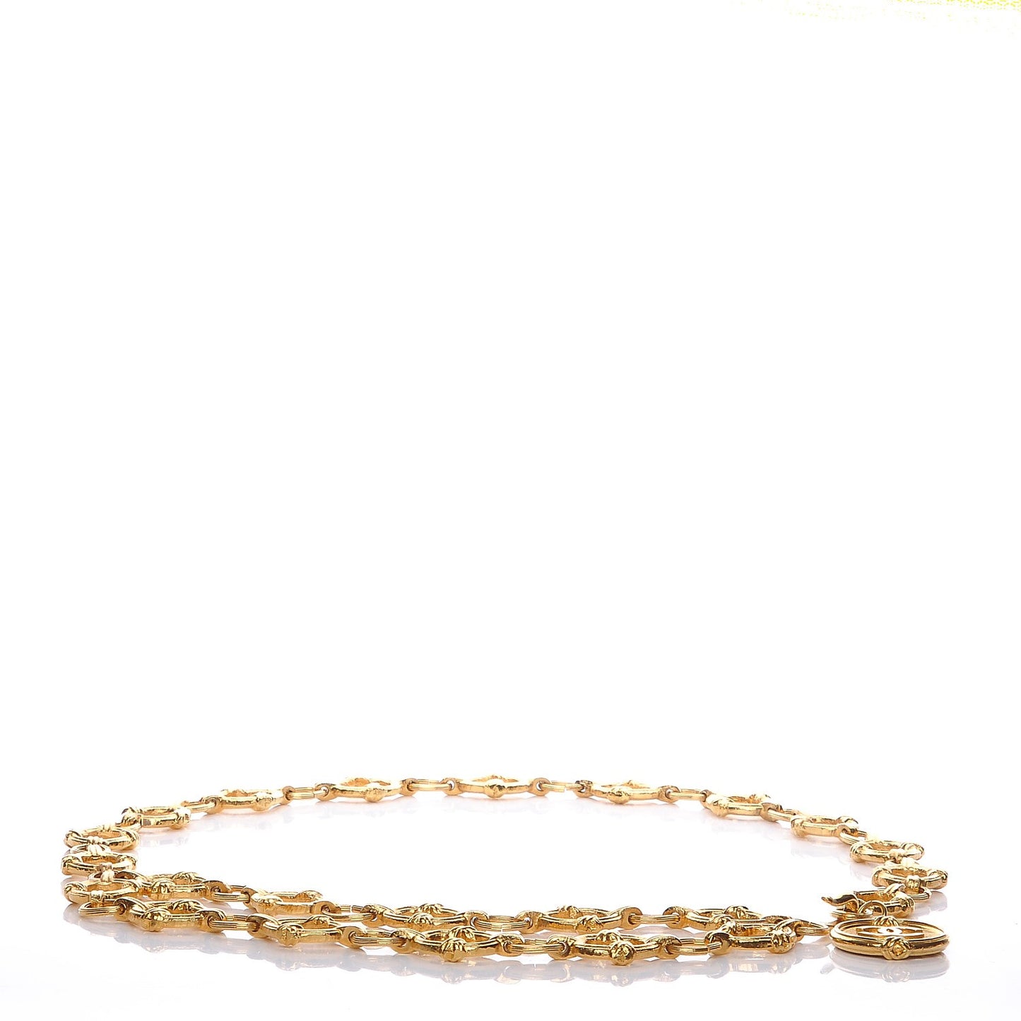 Chain CC Medallion Belt Gold