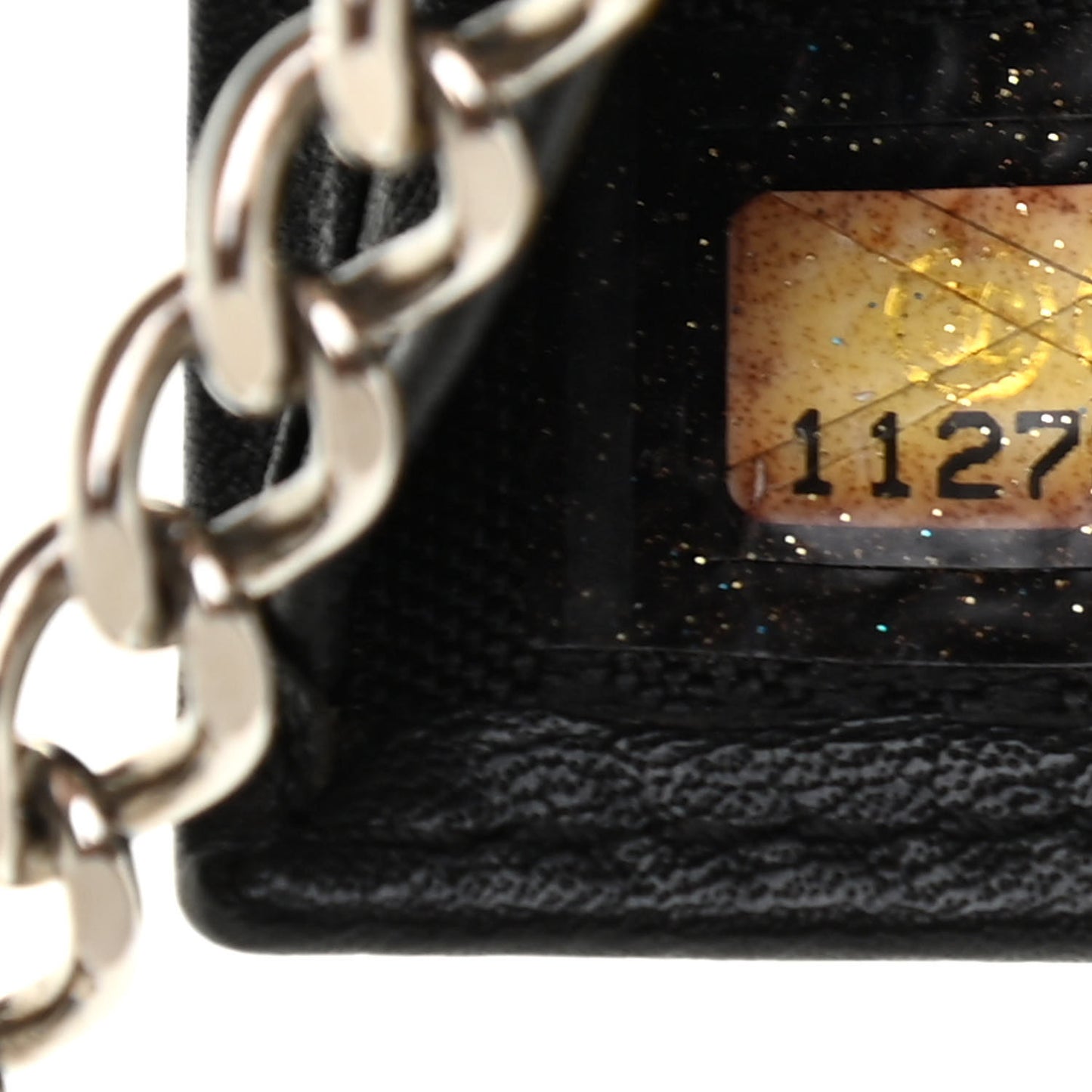 Calfskin Quilted Cambon Key Holder Case Black