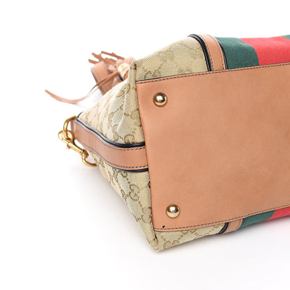 Gucci Monogram Web Rania Top Handle Bag Natural 8 of 10