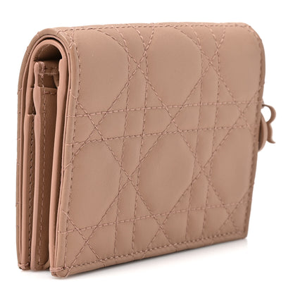 Christian Dior Ultra Matte Calfskin Cannage Mini Lady Dior Wallet Beige 3 of 7