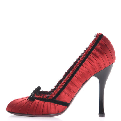 Louis Vuitton Satin Balmoral Pumps 40 Red 1 of 10