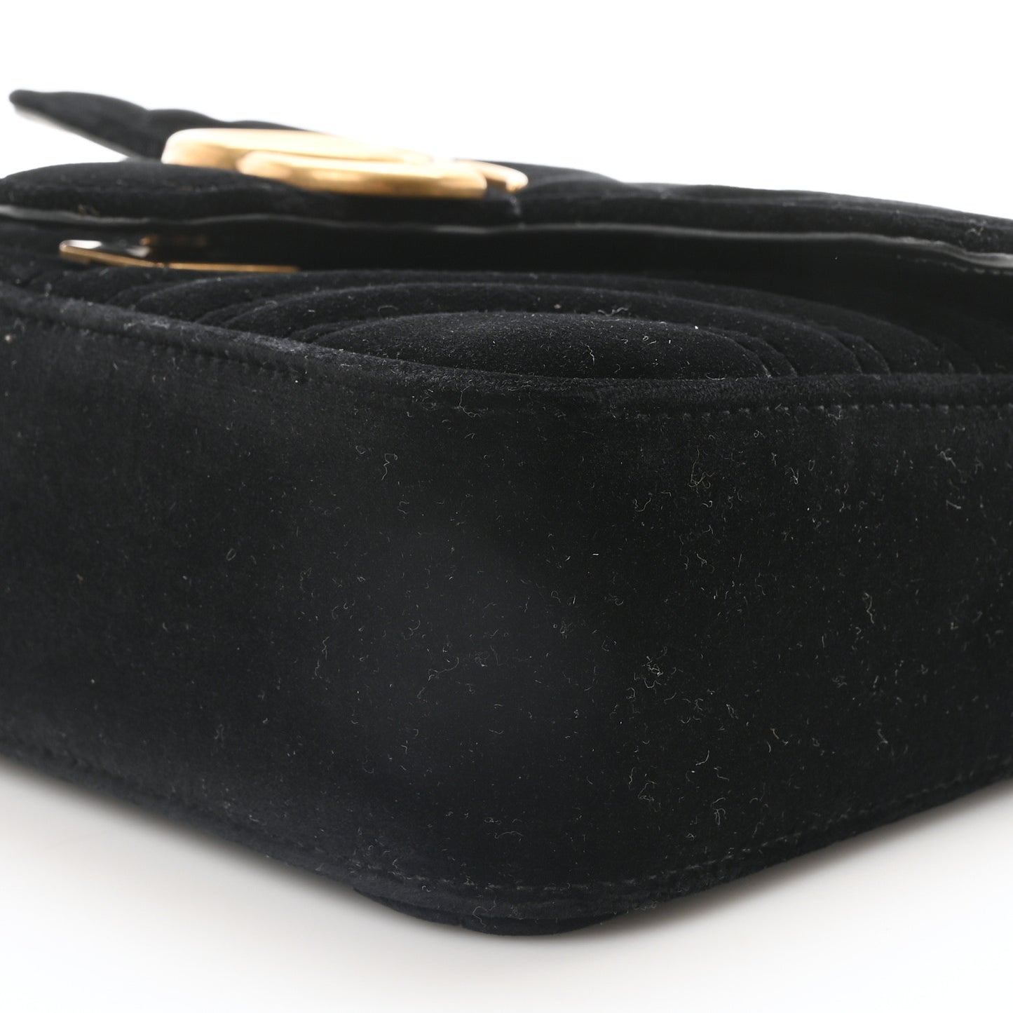 Velvet Matelasse Mini GG Marmont Shoulder Bag Black