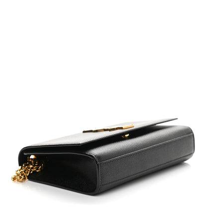 Saint Laurent Grain De Poudre Small Monogram Kate Satchel Black 4 of 9