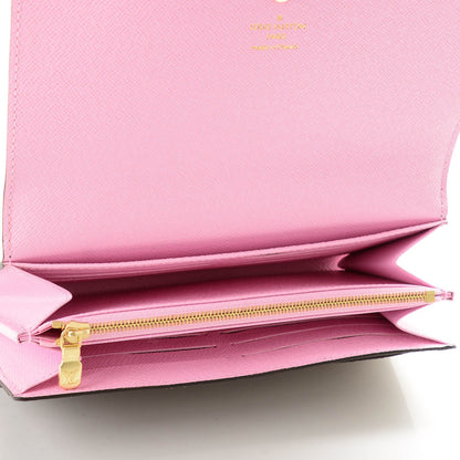 Louis Vuitton Monogram 2016 Christmas Animation Sarah Wallet Rose Ballerine 7 of 7