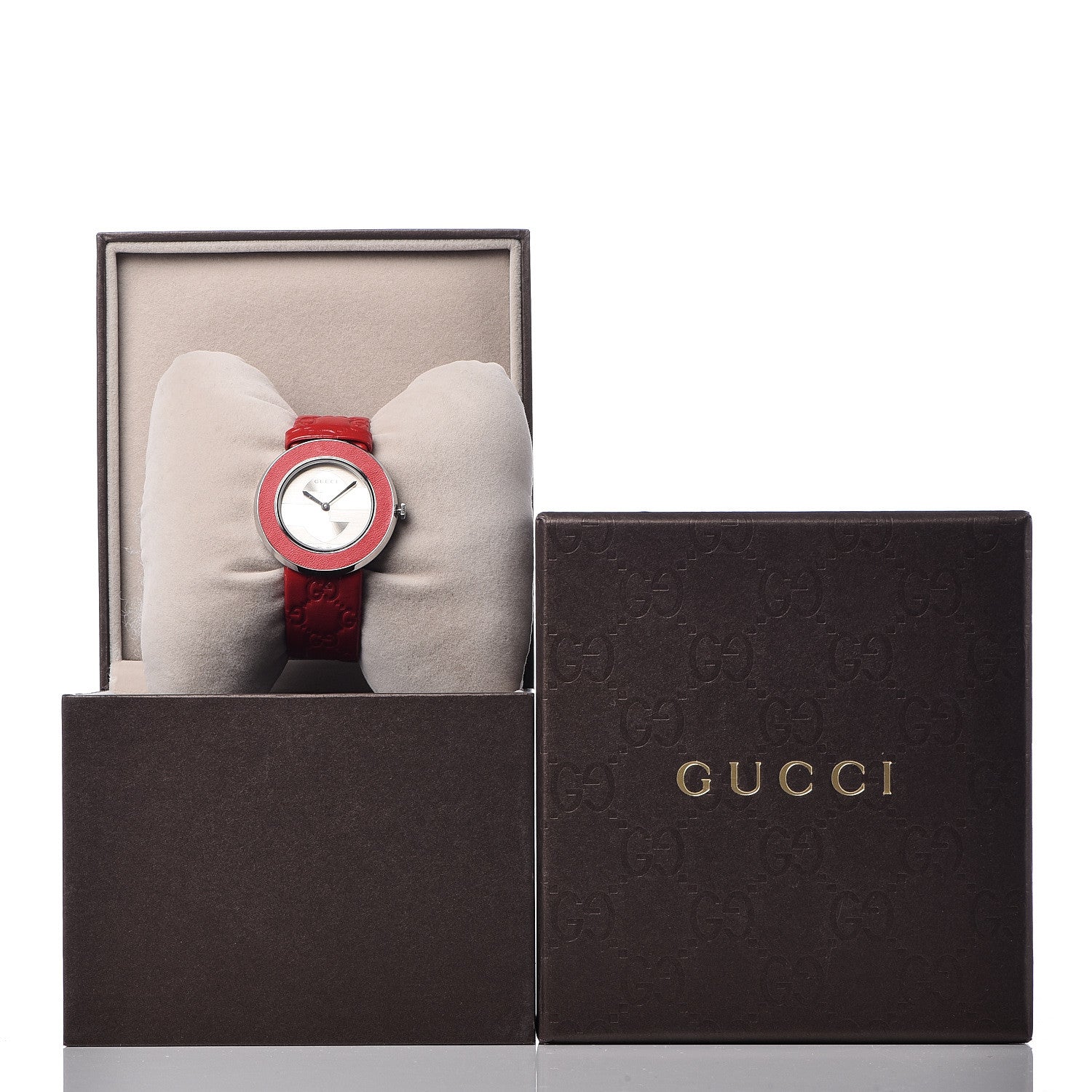 Gucci Stainless Steel Calfskin 36mm U-Play Quartz Watch Red 11 of 11