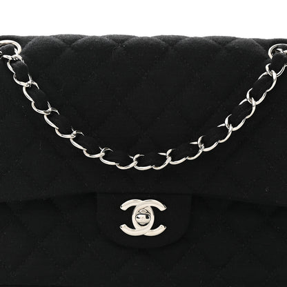 Chanel Jersey Quilted Medium Double Flap Black 8 of 10