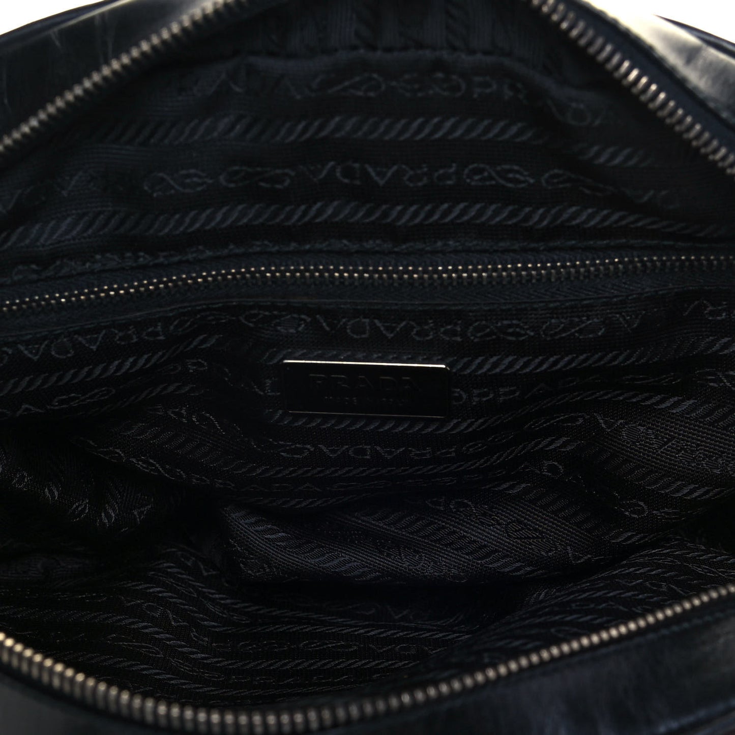 Nylon Calfskin Shoulder Bag Brown Black