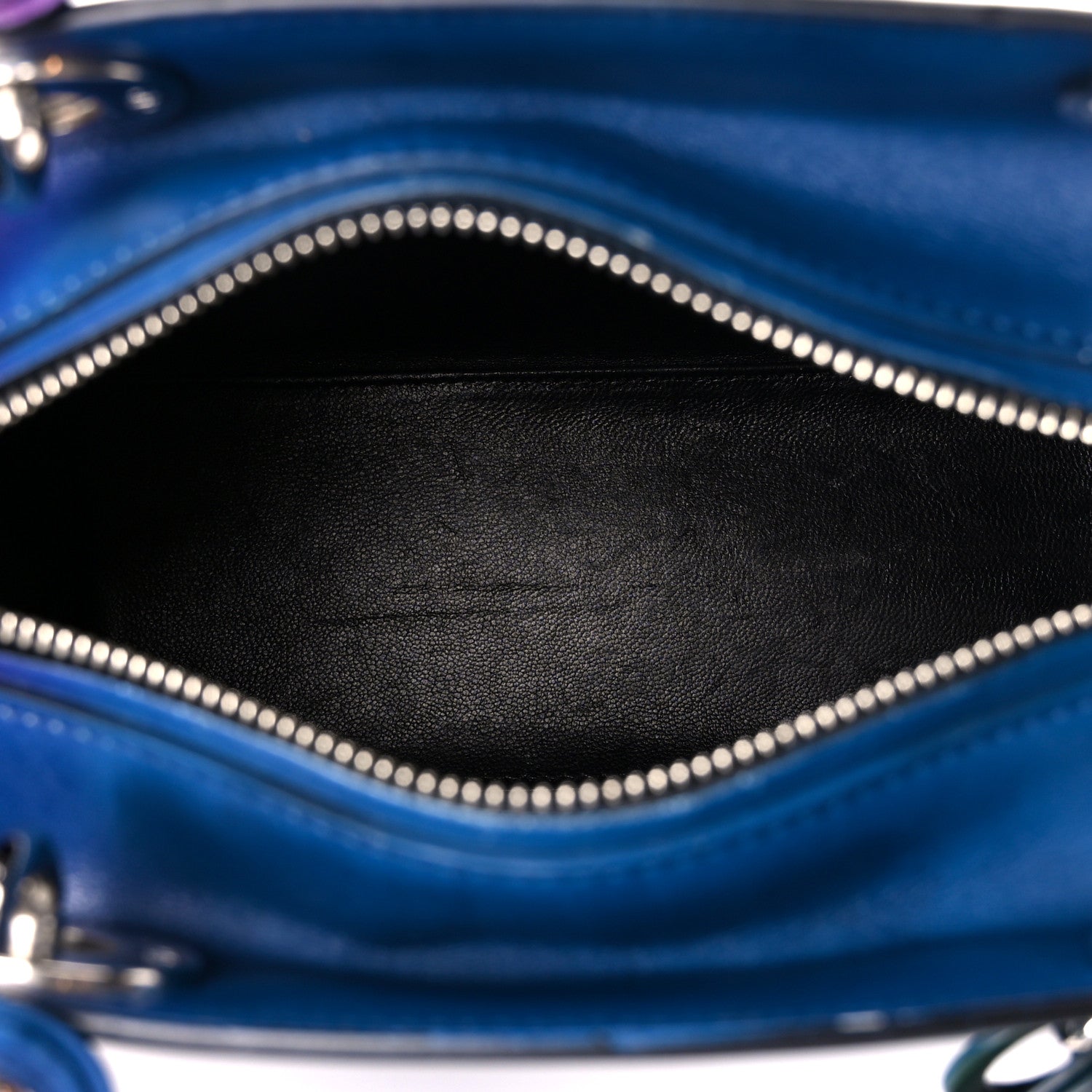 Christian Dior Box Calfskin Gradient Medium Lady Dior Purple Blue Green 5 of 11