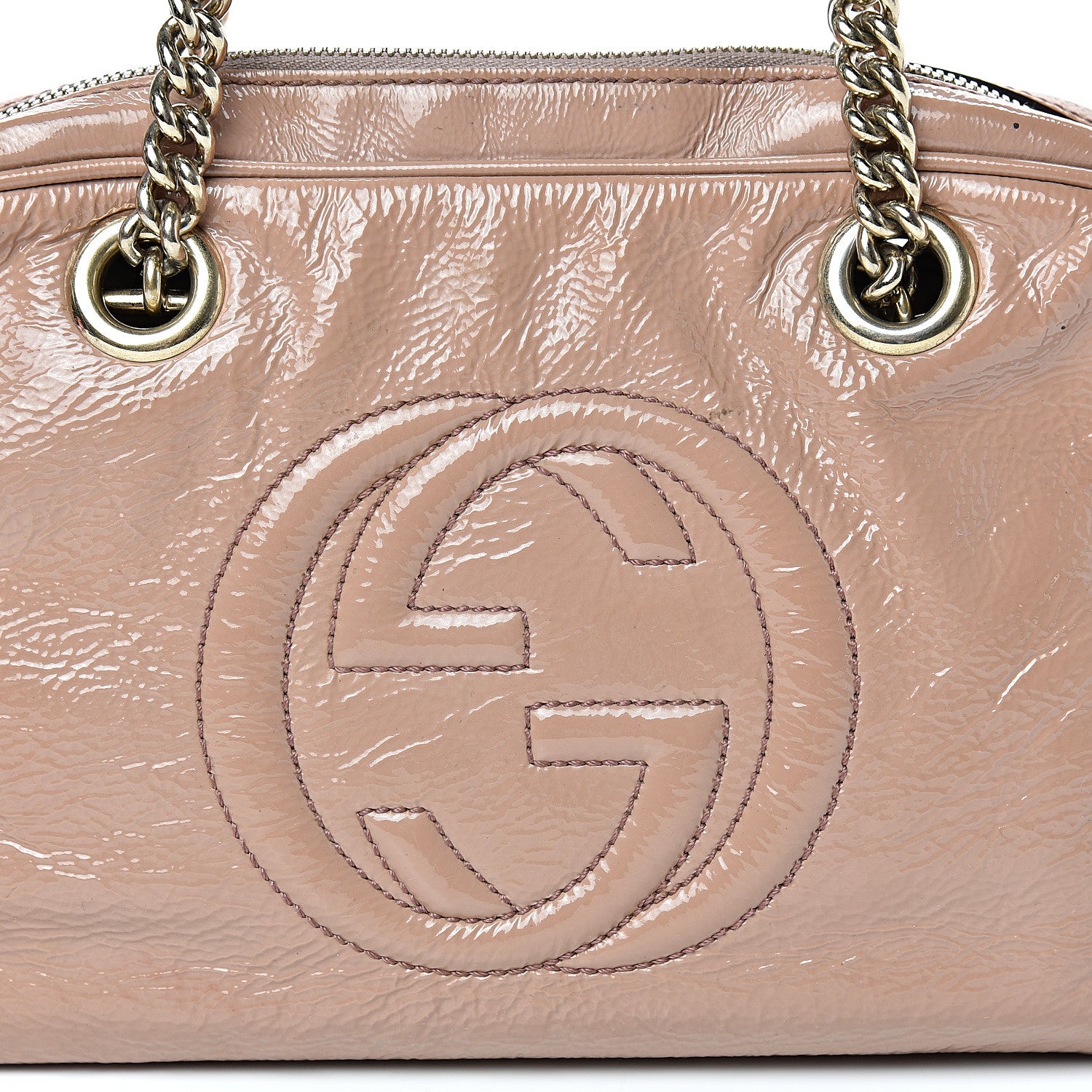 Gucci Soft Patent Small Soho Bowler Dark Cipria 7 of 20