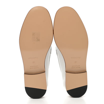 Hermes Calfskin Womens Destin Loafers 35 White 5 of 10