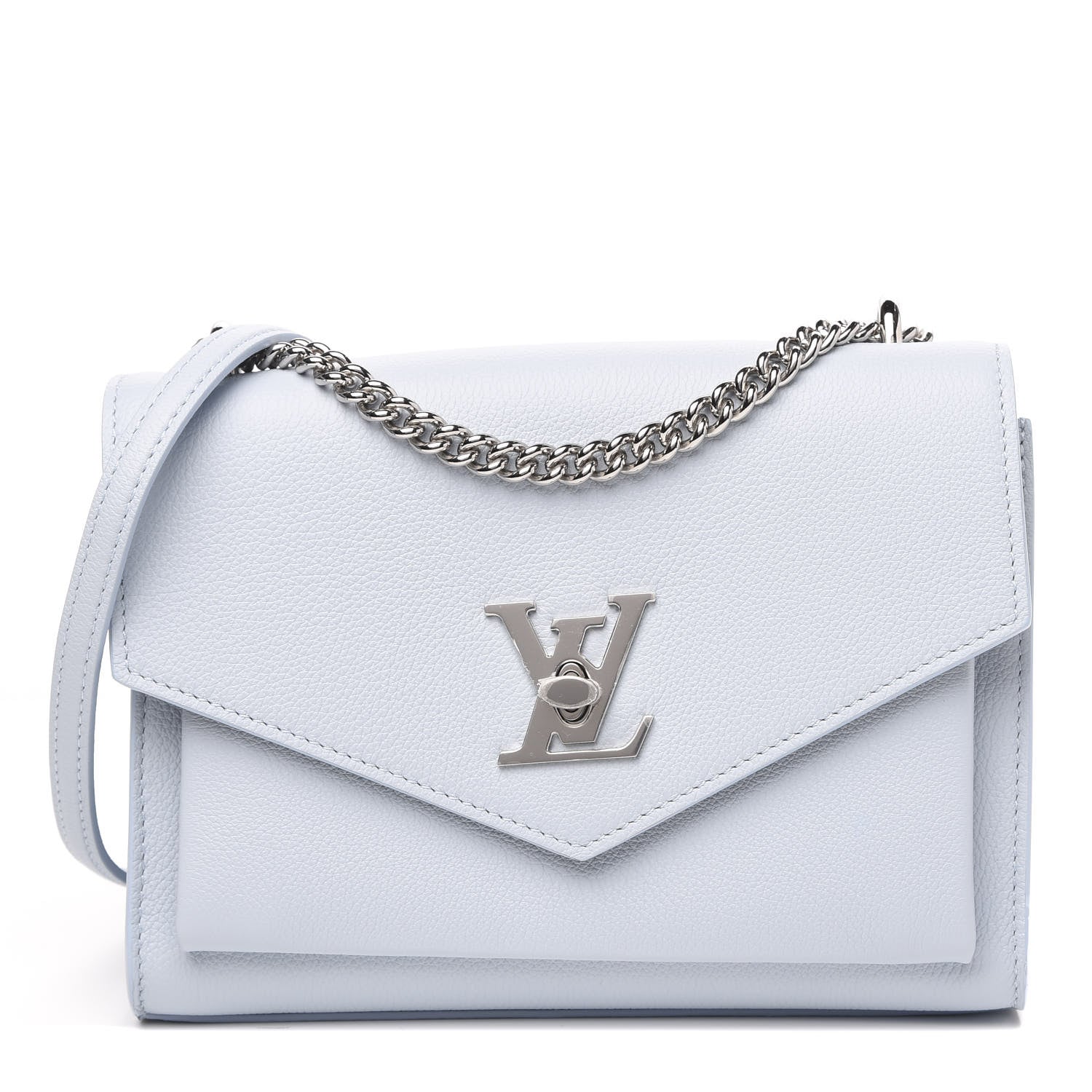 Louis Vuitton Soft Calfskin Mylockme Chain Bag BB Olympe Blue 1 of 9