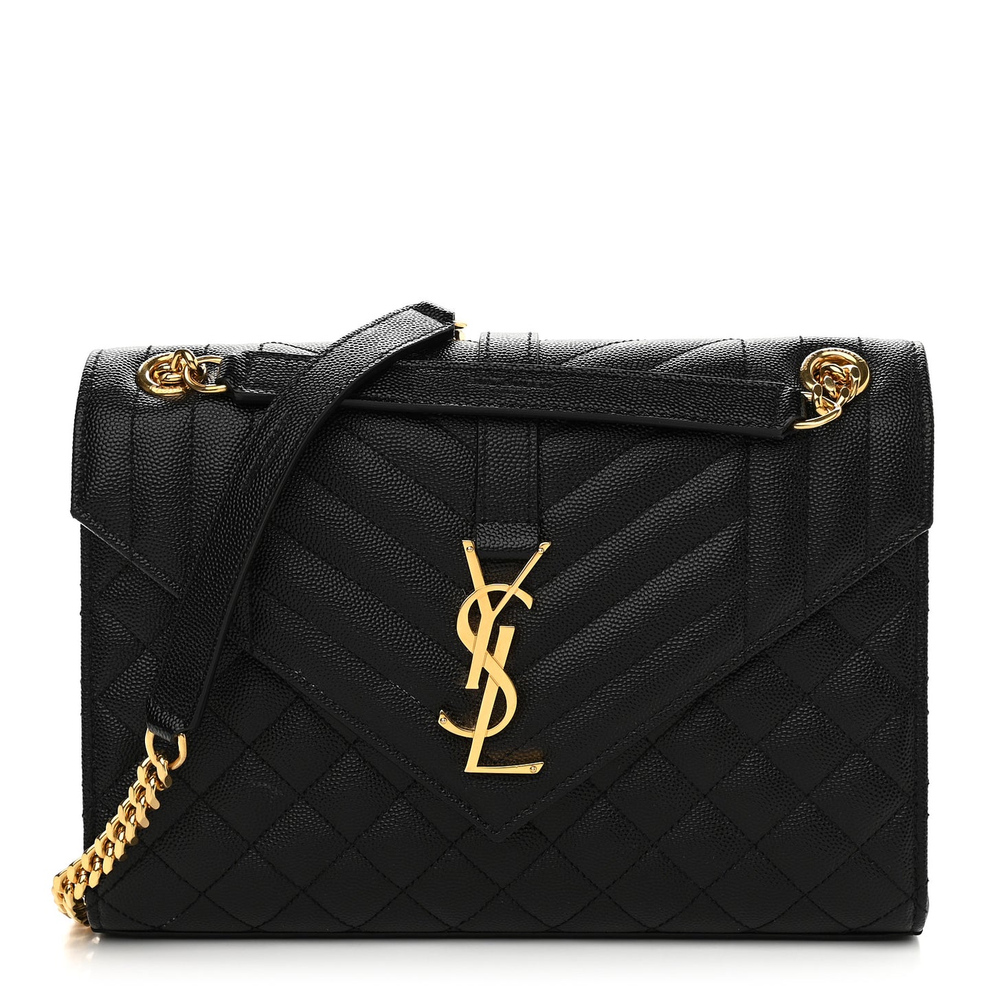 Grain De Poudre Textured Mixed Matelasse Triquilt Medium Monogram Satchel Black