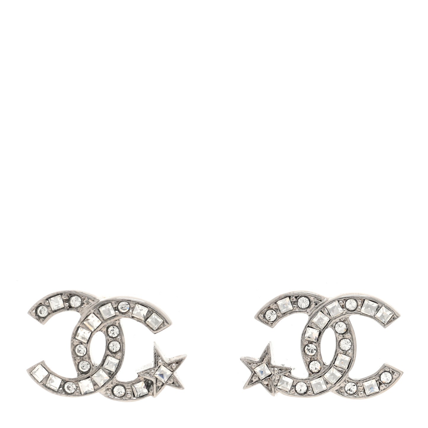 Crystal CC Starfall Earrings Silver