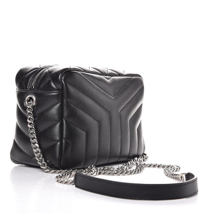 Saint Laurent Calfskin Y Quilted Monogram Small Loulou Bowling Bag Black 3 of 7