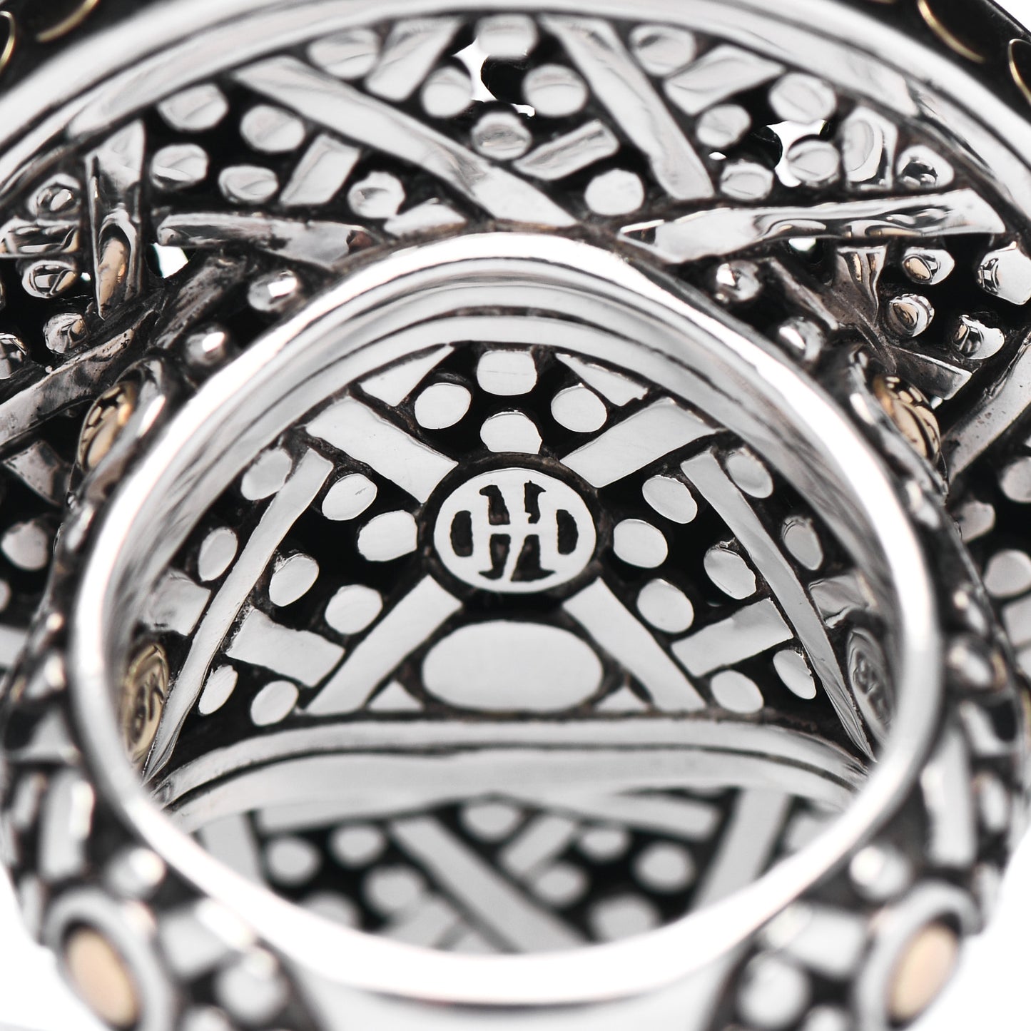 Sterling Silver 18K Yellow Gold Jaisalmer Dot Ring 54 7