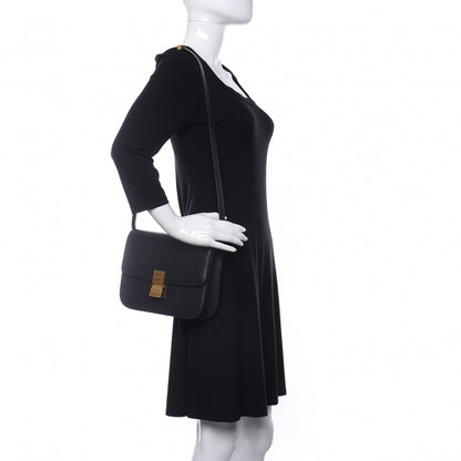 Celine Liege Calfskin Medium Classic Box Flap Bag Black 2 of 11